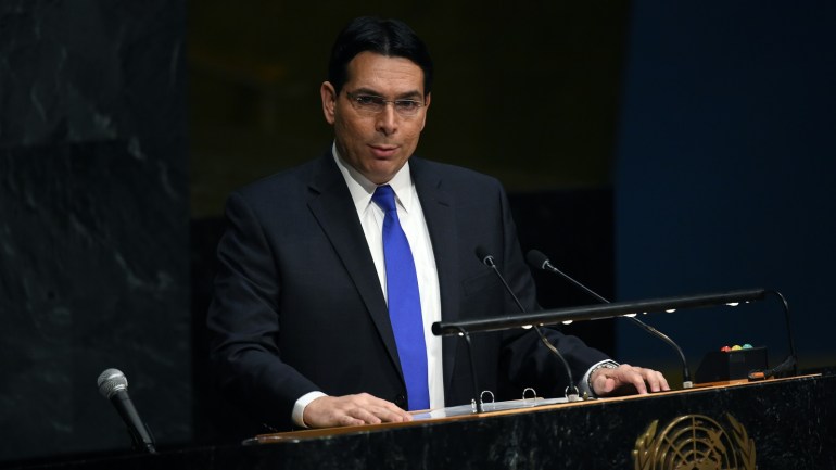 Israel's premanent representative to the United Nations, Danny Danon speaks during a Holocaust memorial ceremony on the occasion of the International Day of Commemoration in Memory of the Victims of the Holocaust at the UN in New York on January 27, 2016. / AFP / Jewel Samad (Photo credit should read JEWEL SAMAD/AFP/Getty Images)