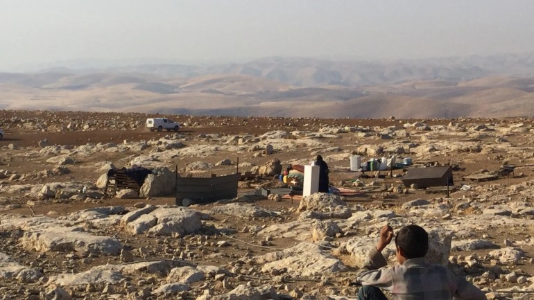 Palestinian Bedouins have had to repeatedly rebuild their homes after they've been destroyed by Israeli settlers or soldiers [Faris Ka'abneh/Al Jazeera]